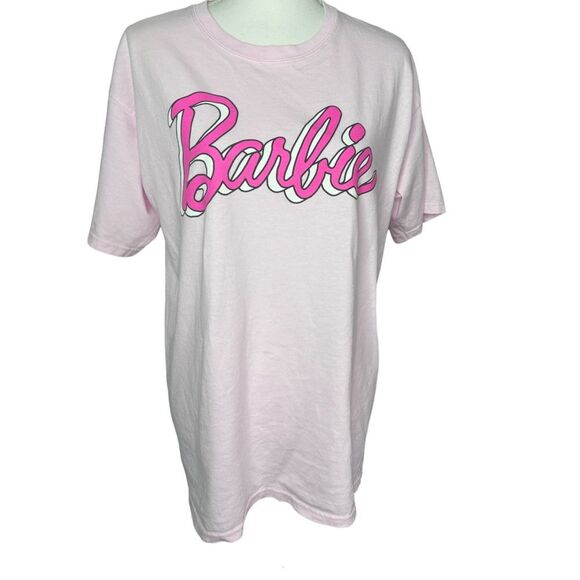 Fashion Nova Barbie Besties Oversized Front & Back Print T-shirt - Picture 3 of 7
